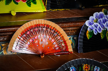 artisanal decorative spanish fan close up