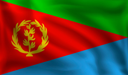 Obraz premium Waving Eritrea flag, the flag Eritrea, vector illustration