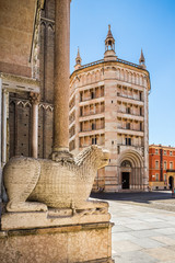 Main square of the city Parma, Italy - obrazy, fototapety, plakaty