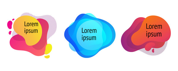 Modern abstract illustration with colorful fluid background. Gradient futuristic shapes. Wavy geometric template