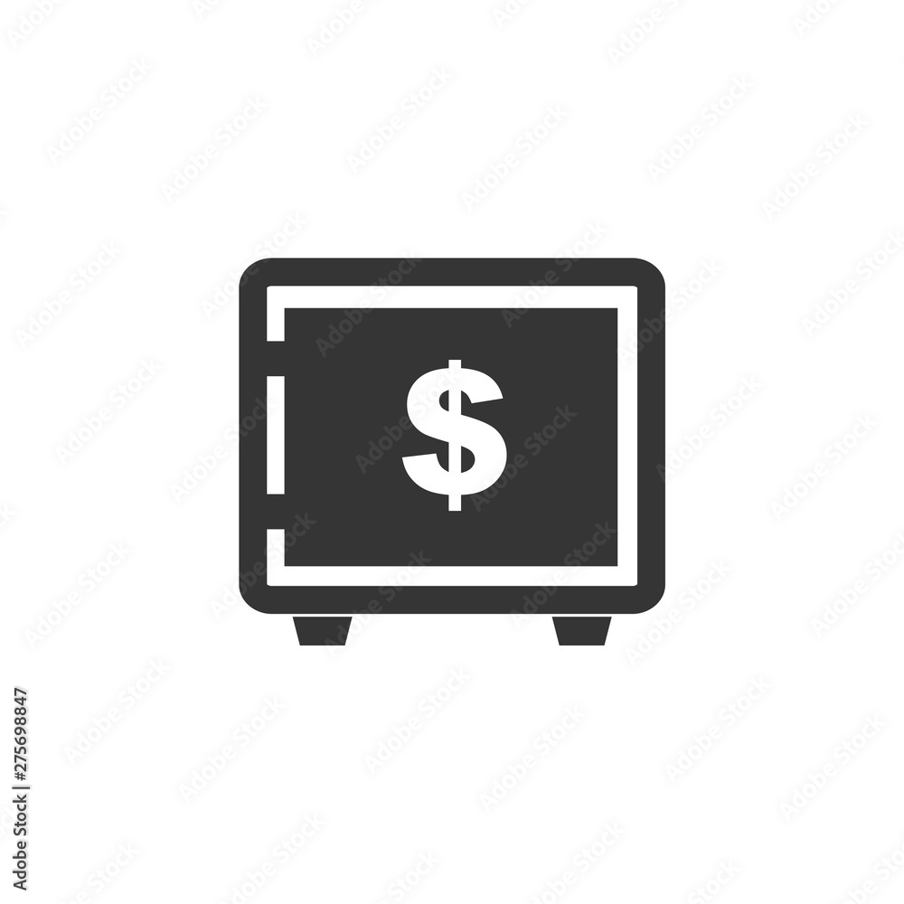 Poster bank vault icon template black color editable. bank locker or security box symbol vector sign isolat