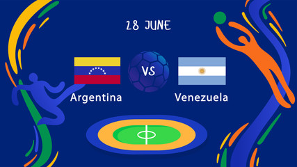 Brazil_Championship team meeting Argentina vs Venezuela game result design template.