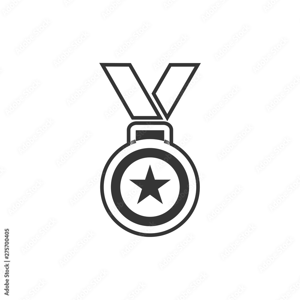 Poster medal icon template black color editable. medal symbol vector sign isolated on white background. sim