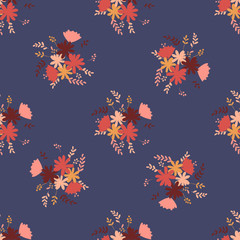 Fototapeta na wymiar elementary usual fantasy flowers Colorful paisley wallpaper. Print design vector illustration.