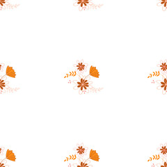 elementary usual fantasy flowers Colorful paisley wallpaper. Print design vector illustration.