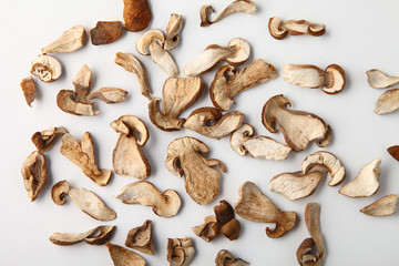 dried white mushroom sliced ​​into slices