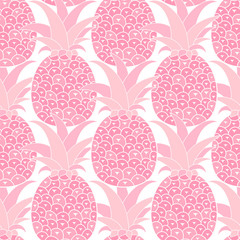 Pineapples seamless pattern. Tropical background. Vector illustration. Ready For Your Design, Greeting Card