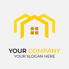 real estate logo design with modern concept on white background