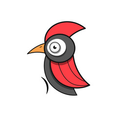 Woodpecker. Bird Animal Abstract Vector Template Zoo Wildlife Business Icon Nature Company