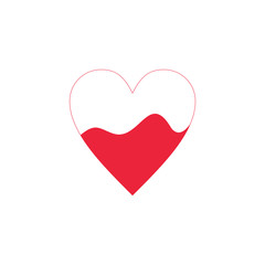 red heart on white background