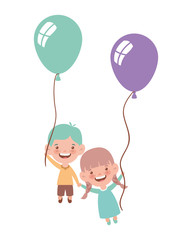 couple baby smiling with helium balloon in hand