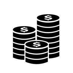 Money coins stack vector icon