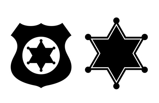 Police Or Sheriff Vector Icon Set
