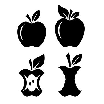 Apple fruits vector set