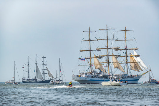 Sail out of the tallship Shabab Oman II during Sail on Scheveningen