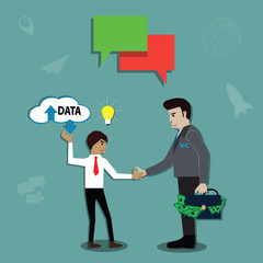 New business model use idea and data for success - vector