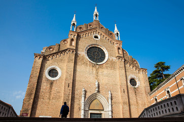 Fototapeta na wymiar VENICE, ITALY - APRIL, 2018: Basilica di Santa Maria Gloriosa dei Frari located at the heart of the San Polo district of Venice and built between 1231 and 1440