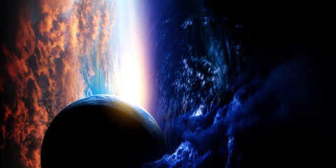 Abstract planets and space background