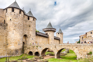 Fototapeta na wymiar Medieval fortress in Carcassonne