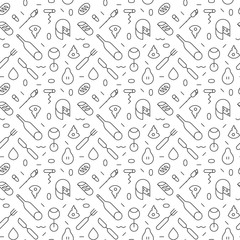 Seamless wine and cheese pattern with lines.
