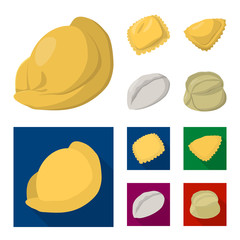 Vector illustration of products and cooking logo. Collection of products and appetizer stock symbol for web.