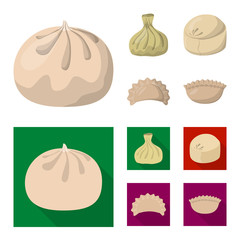 Vector illustration of products and cooking icon. Collection of products and appetizer stock vector illustration.