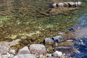 The stony bottom of the lake