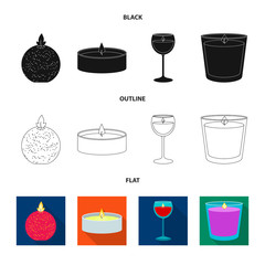 Isolated object of relaxation and flame icon. Collection of relaxation and wax vector icon for stock.