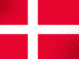 Vector image of the Flag Of Denmark with a dot texture in the style of comics