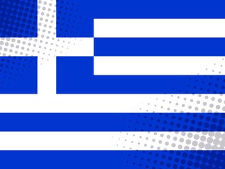Vector image of the Flag Of Greece with a dot texture in the style of comics