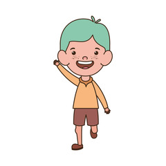 baby boy standing smiling on white background