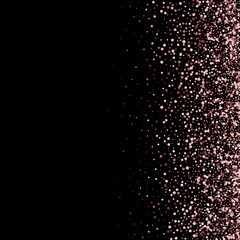 Vector festive illustration of falling shiny particles, purple Confetti Glitters, stars isolated on transparent background. Holiday Decorative tinsel element for Design.