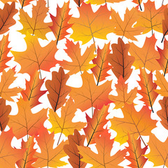 Seamless background with bright autumn leaves.