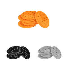 Vector illustration of biscuit and cracker icon. Collection of biscuit and texture vector icon for stock.