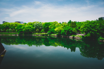 Fototapeta na wymiar Osaka castle moat / Japan
