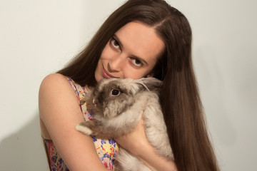 girl with rabbit