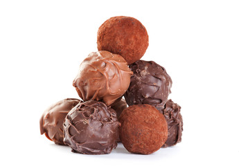Chocolate truffles formed like a pyramid