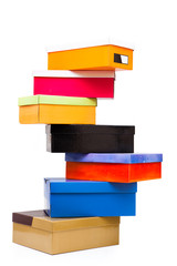 Pyramid of colorful boxes