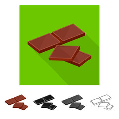Vector illustration of piece and chocolate symbol. Collection of piece and marshmallows stock vector illustration.