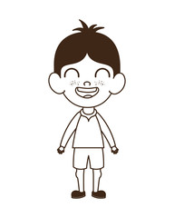 silhouette of baby boy standing smiling on white background