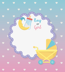 baby shower card with set accessories