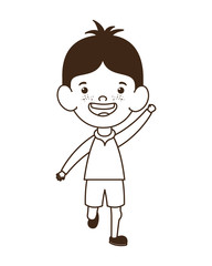 silhouette of baby boy standing smiling on white background