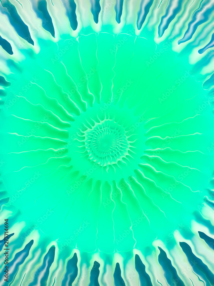 Aufkleber green colored organic voronoi pattern. digital illustration, futuristic organic surface design. 3d r