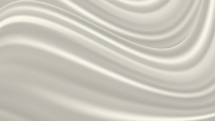 Vector realistic drapery of bright fabric. Decorative background of white silk.
