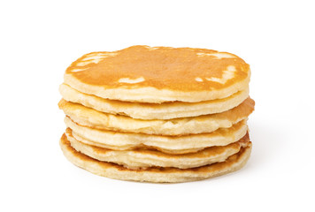 pancakes on a white - obrazy, fototapety, plakaty