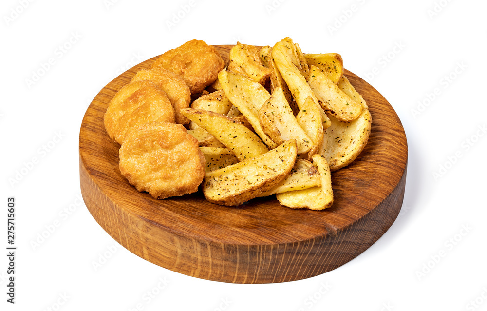 Canvas Prints Tasty fried nuggets and potatoes