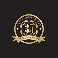 Celebrating 35th years anniversary logo design vector template