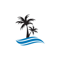 Fototapeta na wymiar Palm tree logo icon design vector template