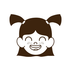 silhouette of head of baby girl smiling