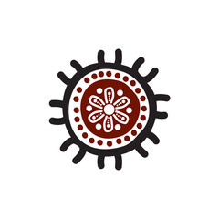 Aboriginal art logo icon design vector template